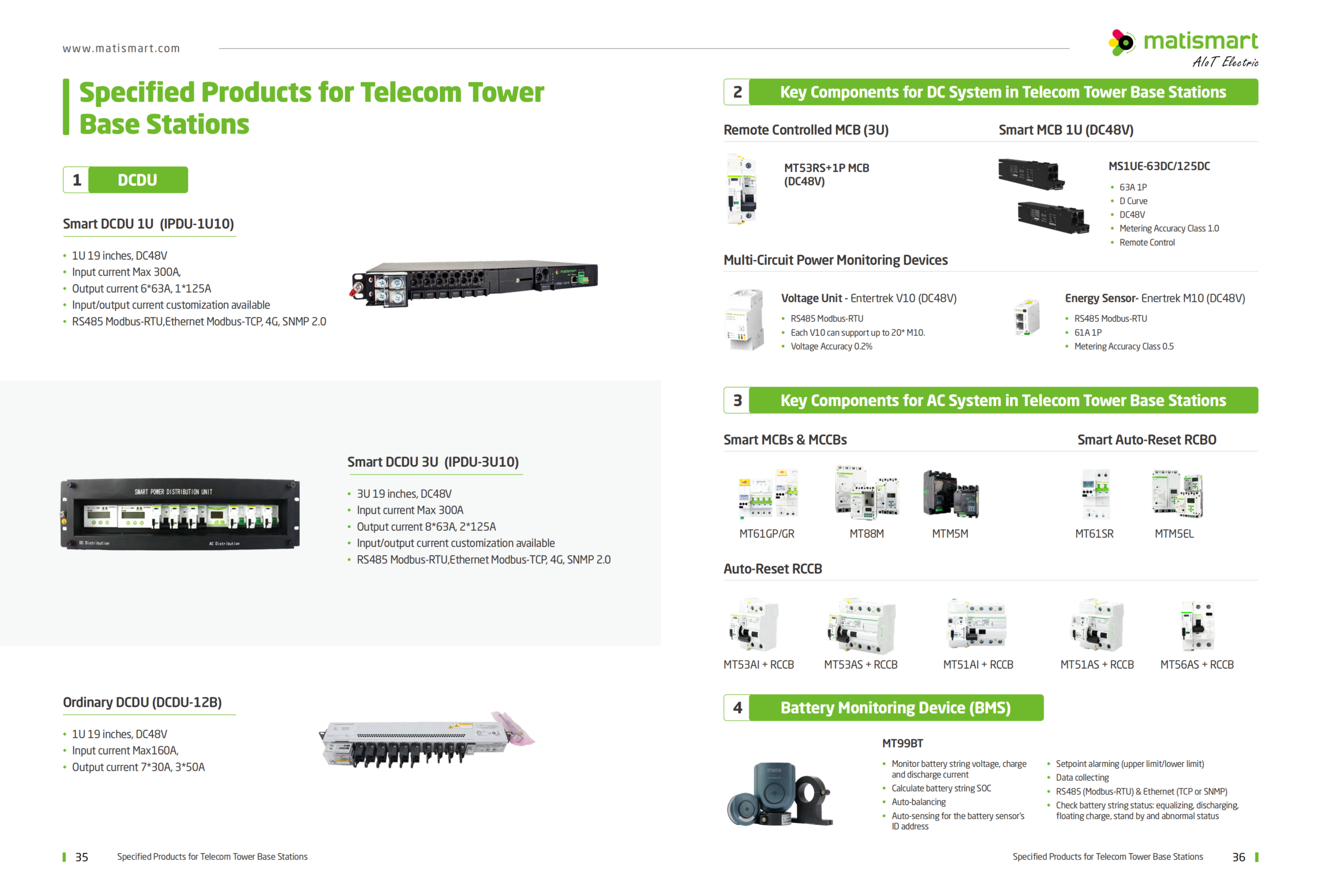 Smart iPDU installed in a 5G telecom tower cabinet